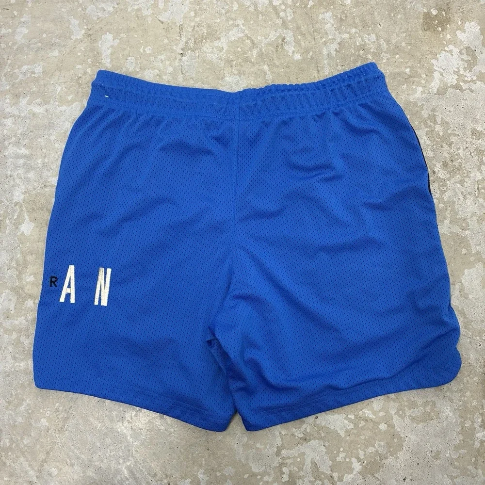 Nike Jordan Mesh Basketball Shorts Large Blue Athletic Drawstring Jumpman DV7742